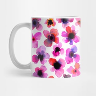 Watercolor Pink Flowers Mug